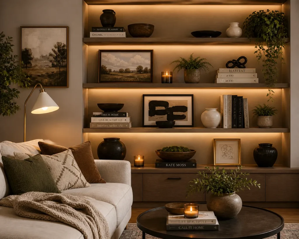 living room shelves